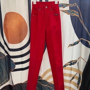 Red High-Rise Slim Jeans